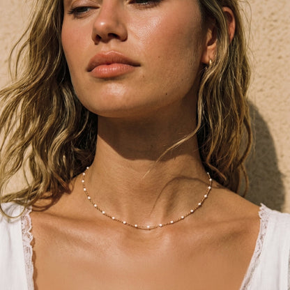 Weißer Perlen-Choker
