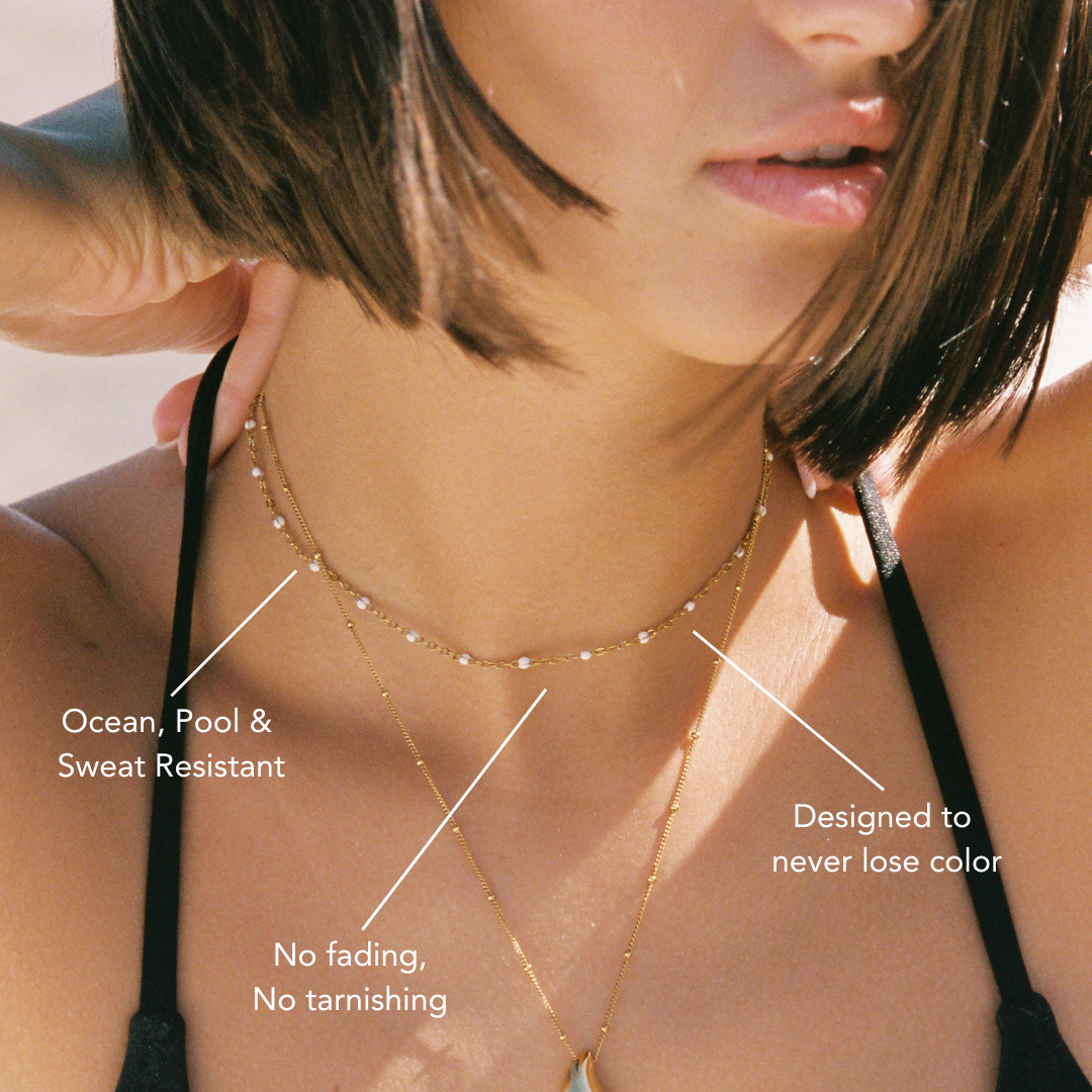 Weißer Perlen-Choker