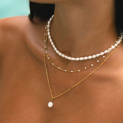 Weißer Perlen-Choker