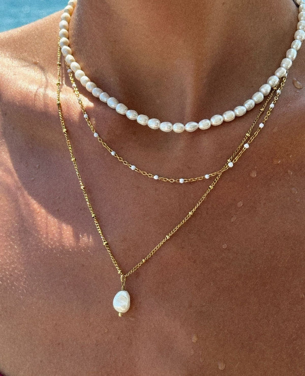 Pearl Initial Necklace